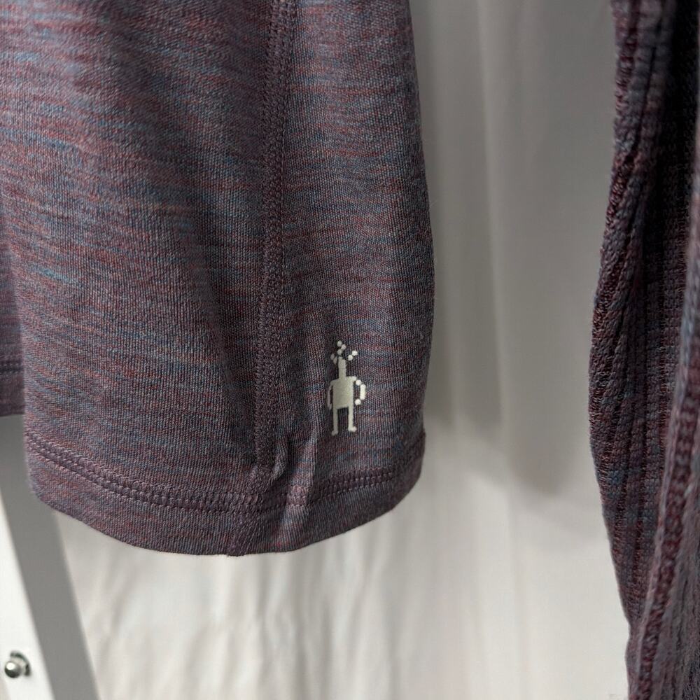 SmartWool Thermal Rib Top Womens Size Medium Merino Wool Chalk Violet Heather - Picture 9 of 11
